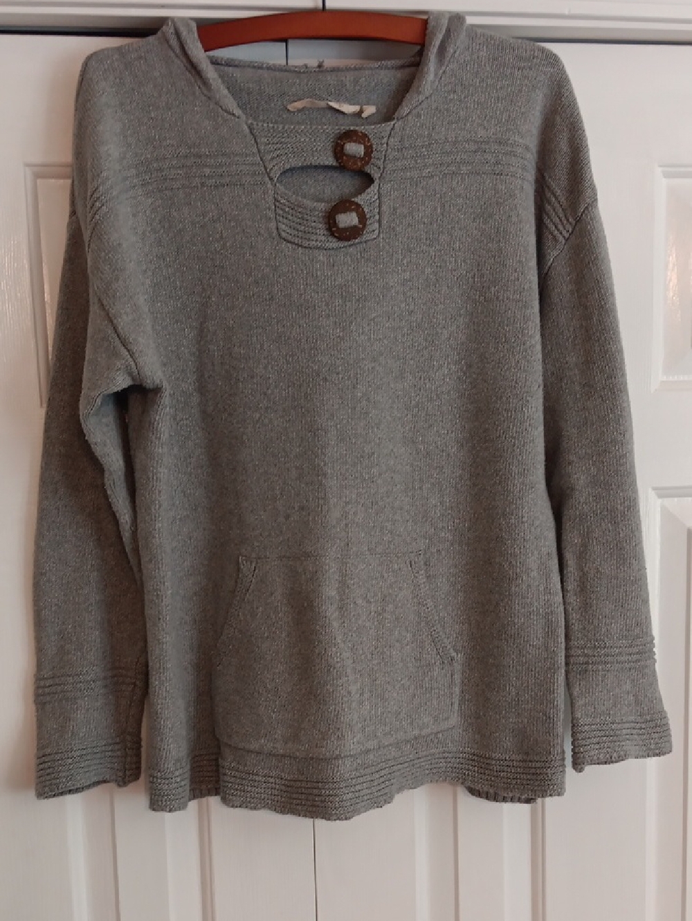 Soft Surroundings Grey Hooded Sweater - Size M